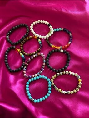 Set of 9 Beaded Bracelets